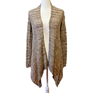 Eileen Fisher Open Cardigan Beige Size MP Petite Alpaca Blend Closet Staple